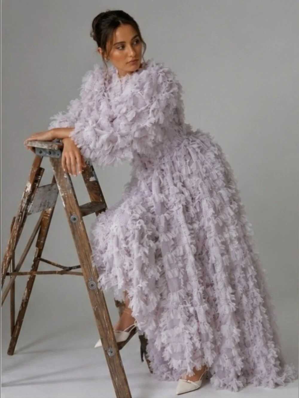 ASOS EDITION Lilac Mesh Oversized Midaxi Dress NWT